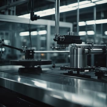 Precision milling machines are active in state-of-the-art manufacturing plant, working on components with high efficiency and accuracy. Modern factory workshop for continuous production. Generated AI.