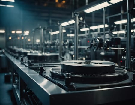 Precision milling machines are active in state-of-the-art manufacturing plant, working on components with high efficiency and accuracy. Modern factory workshop for continuous production. Generated AI.