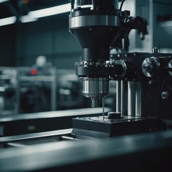 A manufacturing facility showcases advanced milling processes with a machine tool creating intricate parts, emphasizing engineering precision and efficiency. Generative AI.