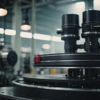 A manufacturing facility showcases advanced milling processes with a machine tool creating intricate parts, emphasizing engineering precision and efficiency. Generative AI.