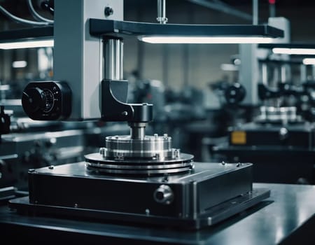 Precision milling machines are active in state-of-the-art manufacturing plant, working on components with high efficiency and accuracy. Modern factory workshop for continuous production. Generated AI.