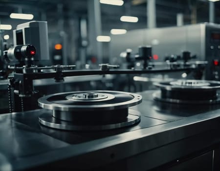Precision milling machines are active in state-of-the-art manufacturing plant, working on components with high efficiency and accuracy. Modern factory workshop for continuous production. Generated AI.
