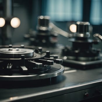 Precision milling machines are active in state-of-the-art manufacturing plant, working on components with high efficiency and accuracy. Modern factory workshop for continuous production. Generated AI.