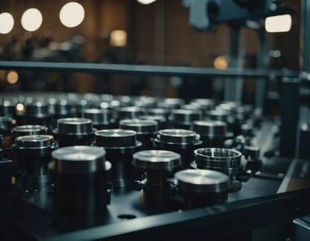 Precision milling machines are active in state-of-the-art manufacturing plant, working on components with high efficiency and accuracy. Modern factory workshop for continuous production. Generated AI.