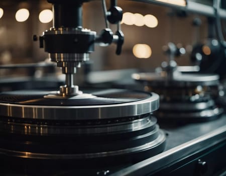 A manufacturing facility showcases advanced milling processes with a machine tool creating intricate parts, emphasizing engineering precision and efficiency. Generative AI.