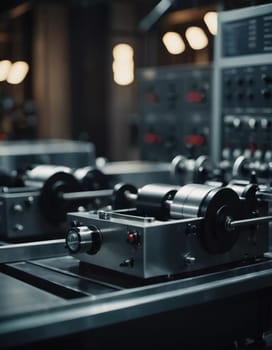 A manufacturing facility showcases advanced milling processes with a machine tool creating intricate parts, emphasizing engineering precision and efficiency. Generative AI.
