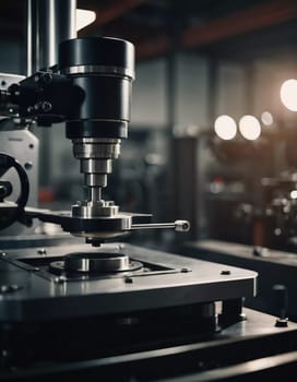 A manufacturing facility showcases advanced milling processes with a machine tool creating intricate parts, emphasizing engineering precision and efficiency. Generative AI.