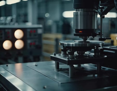 A manufacturing facility showcases advanced milling processes with a machine tool creating intricate parts, emphasizing engineering precision and efficiency. Generative AI.