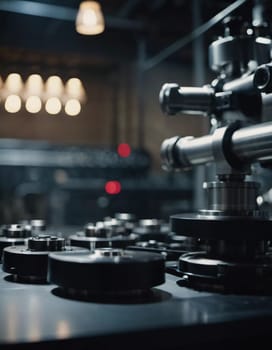 Precision milling machines are active in state-of-the-art manufacturing plant, working on components with high efficiency and accuracy. Modern factory workshop for continuous production. Generated AI.