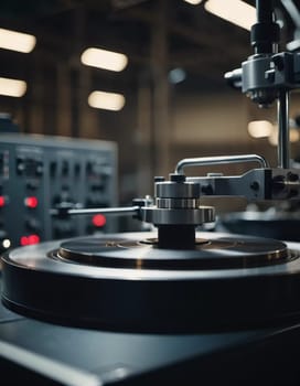 A manufacturing facility showcases advanced milling processes with a machine tool creating intricate parts, emphasizing engineering precision and efficiency. Generative AI.