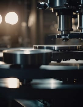 A manufacturing facility showcases advanced milling processes with a machine tool creating intricate parts, emphasizing engineering precision and efficiency. Generative AI.