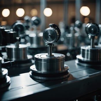 A manufacturing facility showcases advanced milling processes with a machine tool creating intricate parts, emphasizing engineering precision and efficiency. Generative AI.