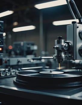 A manufacturing facility showcases advanced milling processes with a machine tool creating intricate parts, emphasizing engineering precision and efficiency. Generative AI.