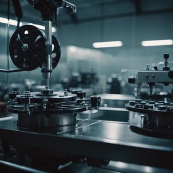 A manufacturing facility showcases advanced milling processes with a machine tool creating intricate parts, emphasizing engineering precision and efficiency. Generative AI.
