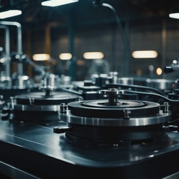 Precision milling machines are active in state-of-the-art manufacturing plant, working on components with high efficiency and accuracy. Modern factory workshop for continuous production. Generated AI.