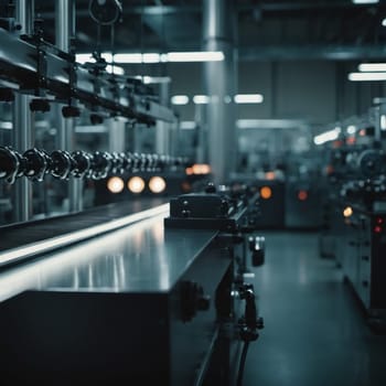 Precision milling machines are active in state-of-the-art manufacturing plant, working on components with high efficiency and accuracy. Modern factory workshop for continuous production. Generated AI.