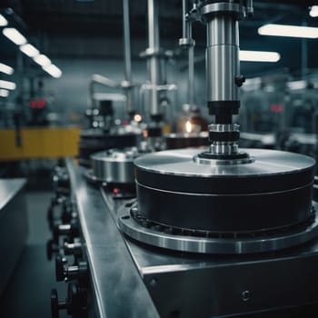 A manufacturing facility showcases advanced milling processes with a machine tool creating intricate parts, emphasizing engineering precision and efficiency. Generative AI.