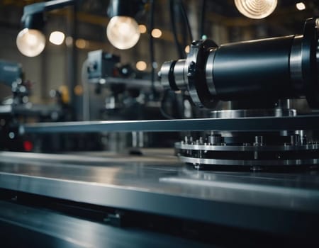 Precision milling machines are active in state-of-the-art manufacturing plant, working on components with high efficiency and accuracy. Modern factory workshop for continuous production. Generated AI.