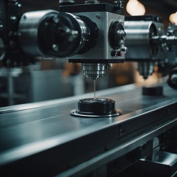 Precision milling machines are active in state-of-the-art manufacturing plant, working on components with high efficiency and accuracy. Modern factory workshop for continuous production. Generated AI.