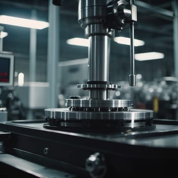 A manufacturing facility showcases advanced milling processes with a machine tool creating intricate parts, emphasizing engineering precision and efficiency. Generative AI.