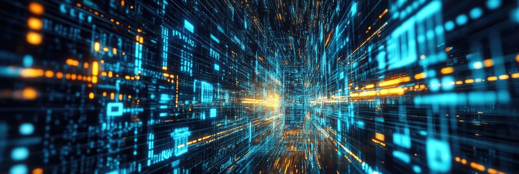 Digital code data, circuit board and cybersecurity. Ai cyberspace, programming and information technology of the future.