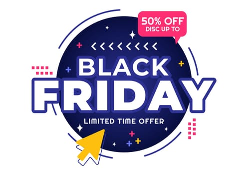 Black Friday Sale Event Vector Illustration with Shopping Paper Bags and Big Promotion Discount Purchases Goods for Promotions in a Flat Background