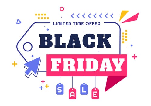 Black Friday Sale Event Vector Illustration with Shopping Paper Bags and Big Promotion Discount Purchases Goods for Promotions in a Flat Background