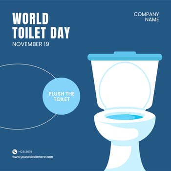 Flat Cartoon Style Template for World Toilet Day Social Media Promotions Background