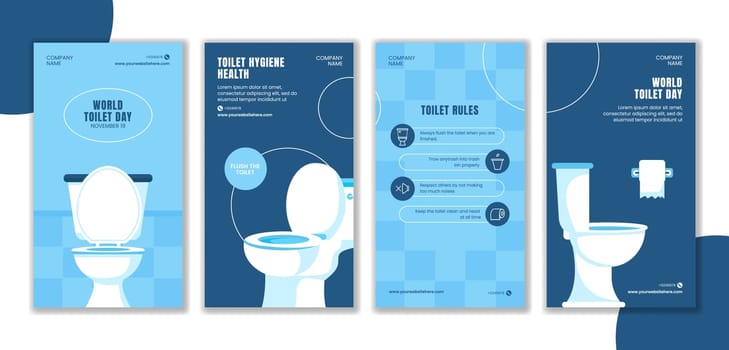 World Toilet Day Awareness Social Media Stories with Cartoon Hand Drawn Design