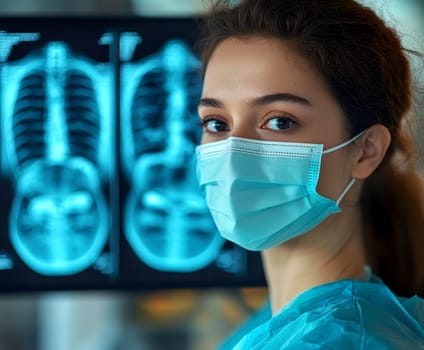 Radiographer at work. AI generative.
