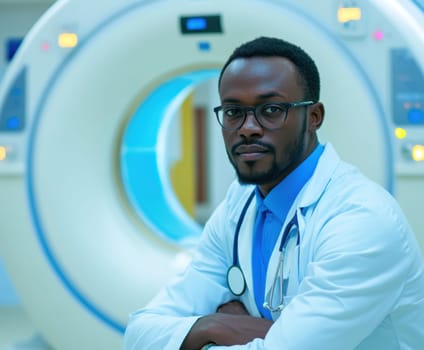 Radiographer at work. AI generative.