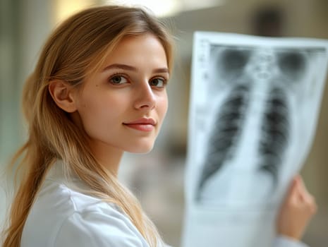 Radiographer at work. AI generative.