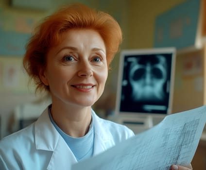 Radiographer at work. AI generative.