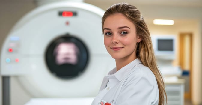 Radiographer at work. AI generative.
