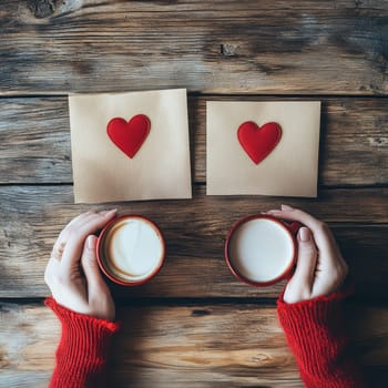 People who show their affection with a small but meaningful gesture, such as a surprise coffee or a handwritten note. AI generative.