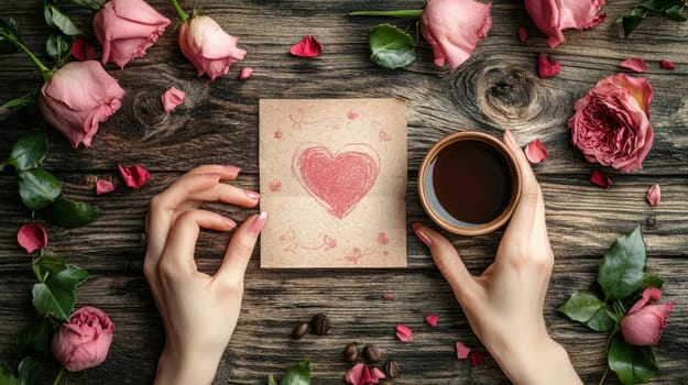 People who show their affection with a small but meaningful gesture, such as a surprise coffee or a handwritten note. AI generative.