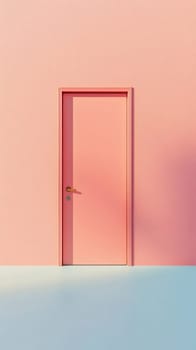Bright color door against bold color background with copy space, AI Generated