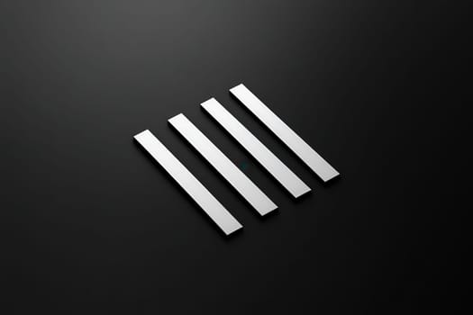 Four minimalist bars form a clean autobahn symbol set against a dark backdrop, creating a striking visual element. The simplicity of the design emphasizes modern aesthetics.