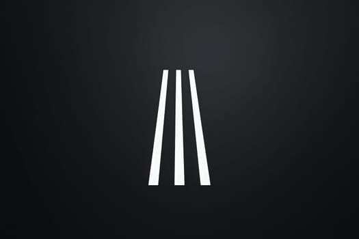 The design showcases a simple autobahn symbol with three parallel white lines set against a dark background, emphasizing a modern and clean aesthetic suitable for various applications.