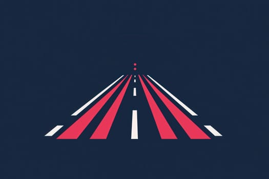 This minimalist design features a stylized autobahn symbol on a dark background, highlighting clean lines and contemporary color contrast, creating a striking visual representation of speed.