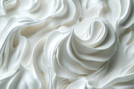 The image showcases a beautifully textured swirl of clean whipped cream, emphasizing the smooth and minimalist design. The creamy peaks create a visually appealing pattern and inviting look.