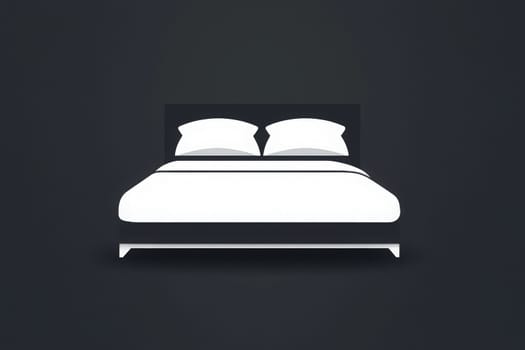 A clean and minimalist bed design features white bedding and pillows against a dark backdrop, emphasizing a serene and modern aesthetic perfect for restful sleep.