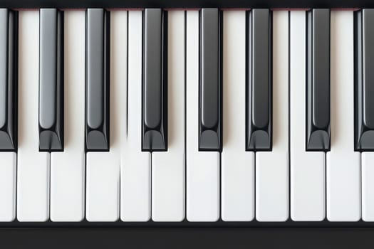 The pristine piano keys capture the elegant arrangement of white and black keys, inviting musicians to create beautiful melodies. Each key shines, ready for musical exploration.