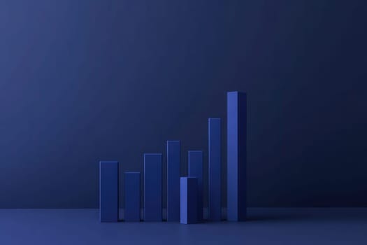 The visual displays a clean and minimalist bar chart, illustrating a notable decrease in financial performance over a recent quarter, with a focus on dark blue tones to enhance impact.