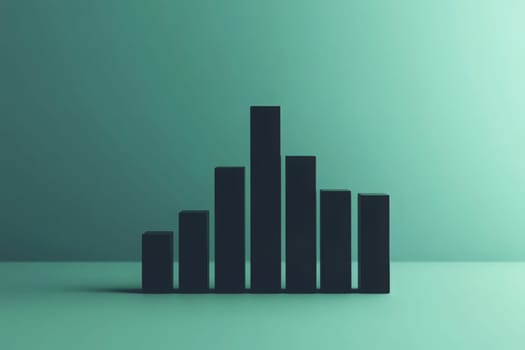A clean, minimalist financial bar chart illustrates a downward trend in economic performance. The simplistic design emphasizes the collapsing values, presented in a soothing color palette.