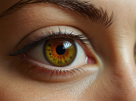 Closeup of the female eyes