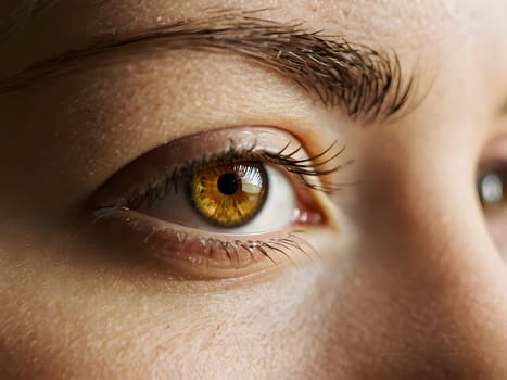 Closeup of the female eyes