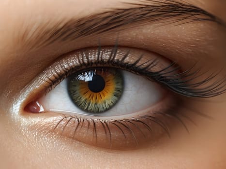 Closeup of the female eyes
