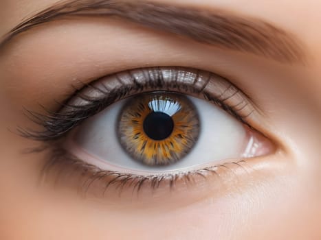 Closeup of the female eyes