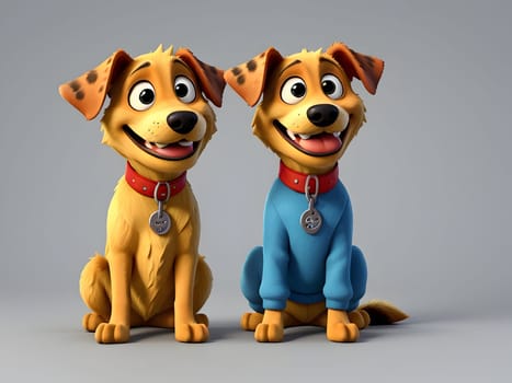 Funny cute dogs cartoon character